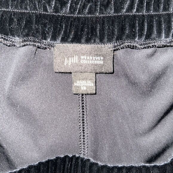 J.Jill 2X Black Wearever Collection Velour Wide Leg Pull-on Pants with Pockets - Picture 7 of 9